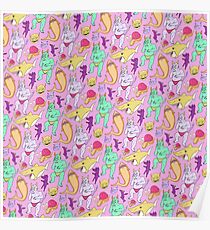 Paisley Pink Monsters Poster