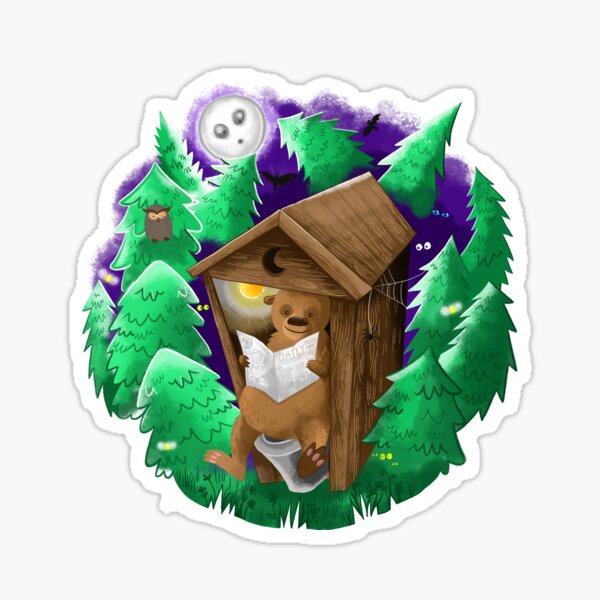 When a bear goes poop in the night Sticker