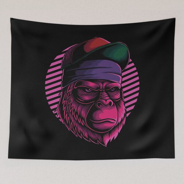 Item preview, Cool Gorilla Head Mascot Cartoon Illustration - Trendy Colorful Abstract Gorilla Tee Design Gift Idea For Gorilla Lovers  designed and sold by Prince - Bestseller ★★★★★.