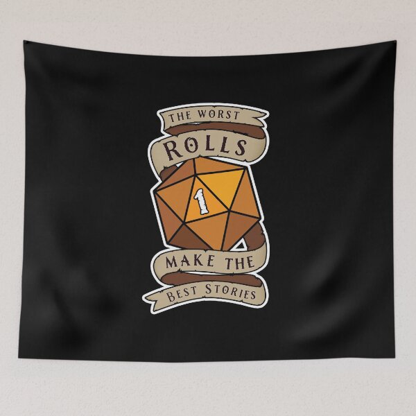 Item preview, The Worst Rolls Make The Best Stories - Natural 1 - Critical Fail - D&D Orange Novelty designed and sold by SqrlStudios.