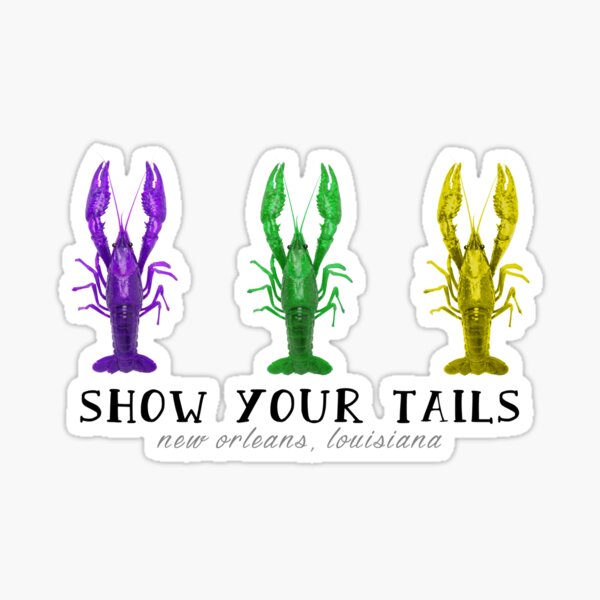 Mardi Gras Tails Sticker