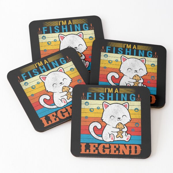 Item preview, funny cat fishing legend-funny animals typography designed and sold by Hartics.