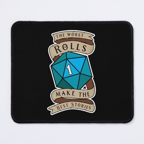 Item preview, The Worst Rolls Make The Best Stories - Natural 1 - Critical Fail - D&D Blue Novelty designed and sold by SqrlStudios.