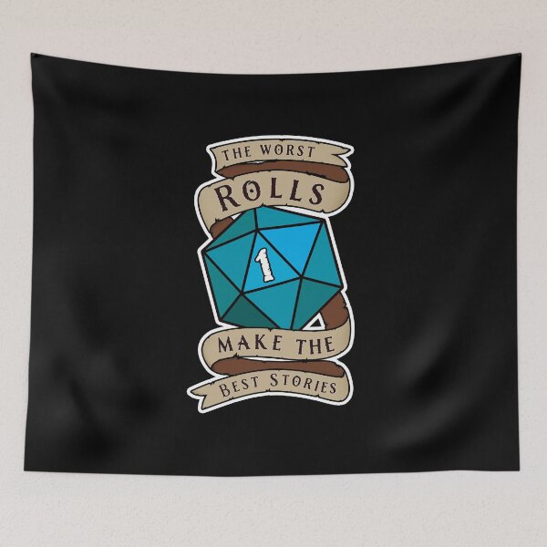Item preview, The Worst Rolls Make The Best Stories - Natural 1 - Critical Fail - D&D Blue Novelty designed and sold by SqrlStudios.