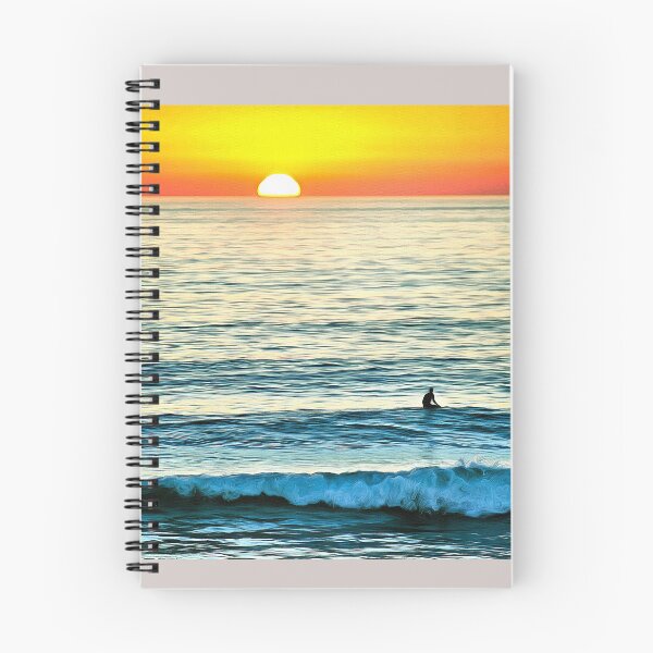 Item preview, WATERCOLOR BLUE BEACH WITH SUNSET designed and sold by GamaArtDesign.