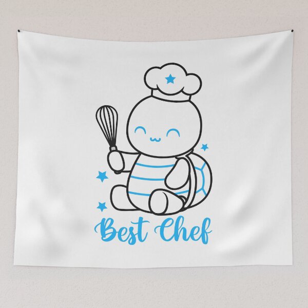 Item preview, turtle chef-funny animals typography designed and sold by Hartics.