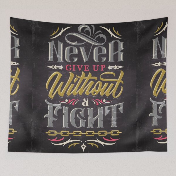 Item preview, Never vide up without a fight — Motivation lettering, quote designed and sold by GreekTavern1979.
