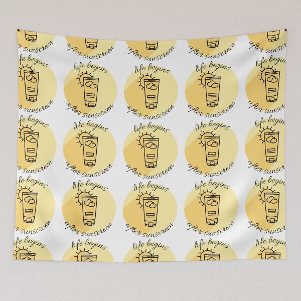 Item preview, Life begins after sunscreen designed and sold by ThoughtJumble.