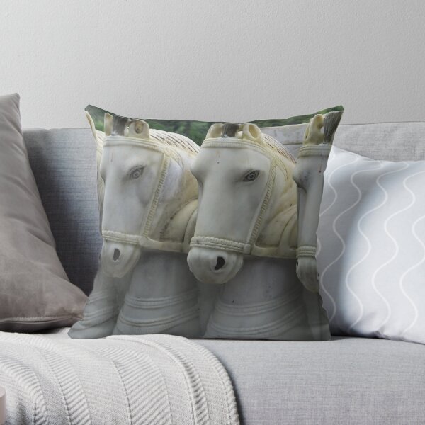 White Horses, Mauritius Throw Pillow