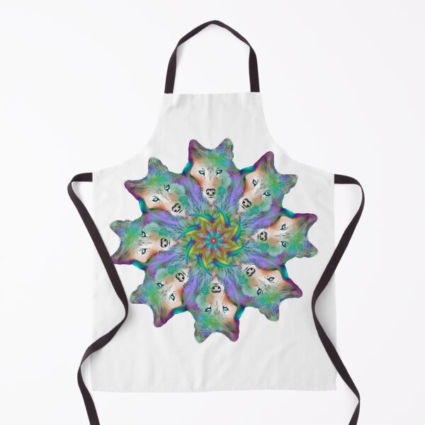Item preview, Keeper of Light * Unique Spirit Animal * Wolf Rainbow Mandala Watercolor Digital Painting designed and sold by BadassBazaar.