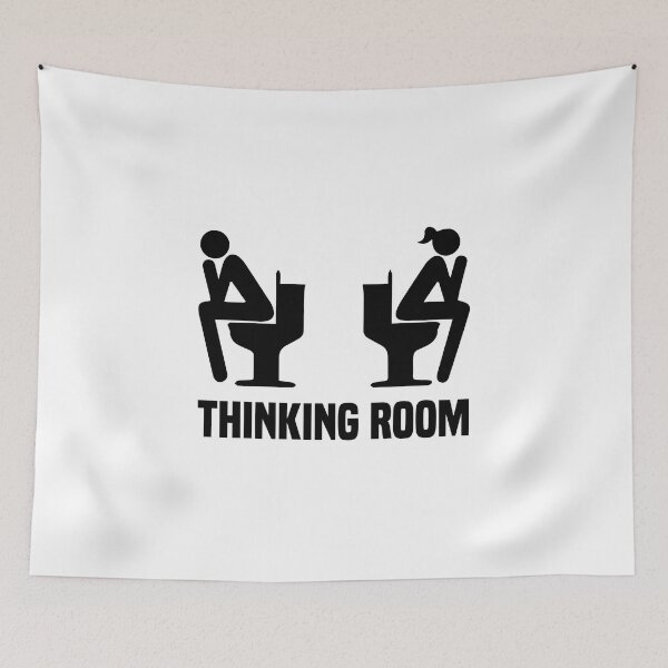 Item preview, Thinking Room Funny Toilet Door Sign | Vinyl Decal Restroom Bathroom designed and sold by simplife-art.