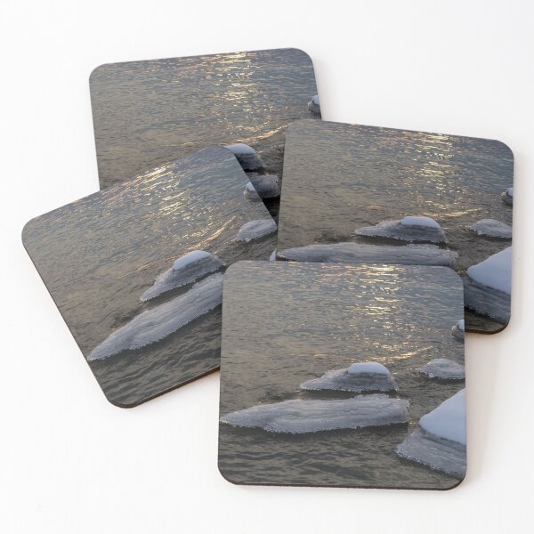 Item preview, Icy Islands - Glossy Grays and Golds on the Lake designed and sold by Georgia Mizuleva.