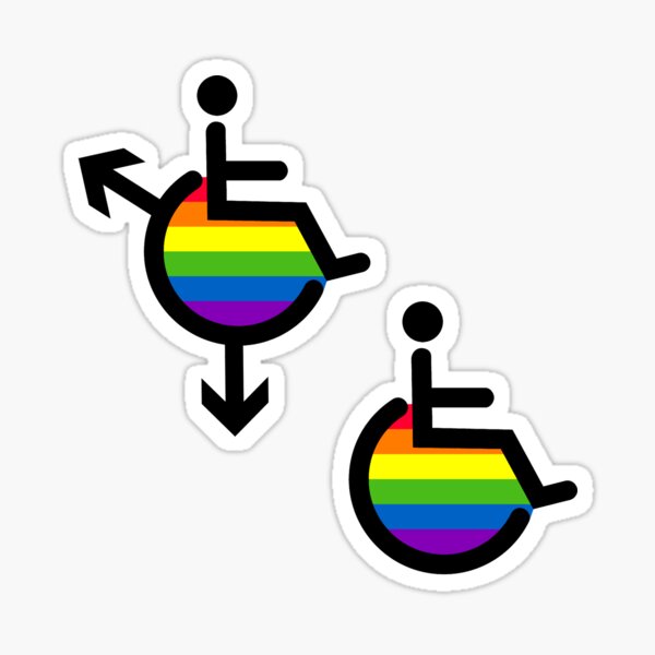 Pack Wheelchair Gay Or Lgbt Disability Symbol Sticker For Sale By Arlan Gonsalves Redbubble 5948