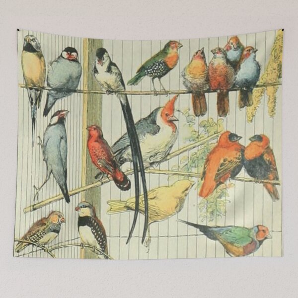 Item preview, Birds Socializing - Millot Oiseaux Vintage Illustration designed and sold by molamode.