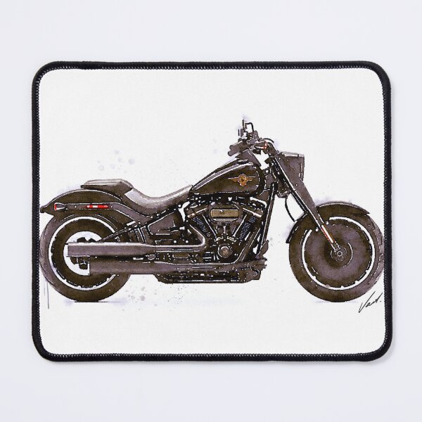 Item preview, Watercolor Classic American Black Motorcycle - original watercolor by Vart. designed and sold by vartstudio.
