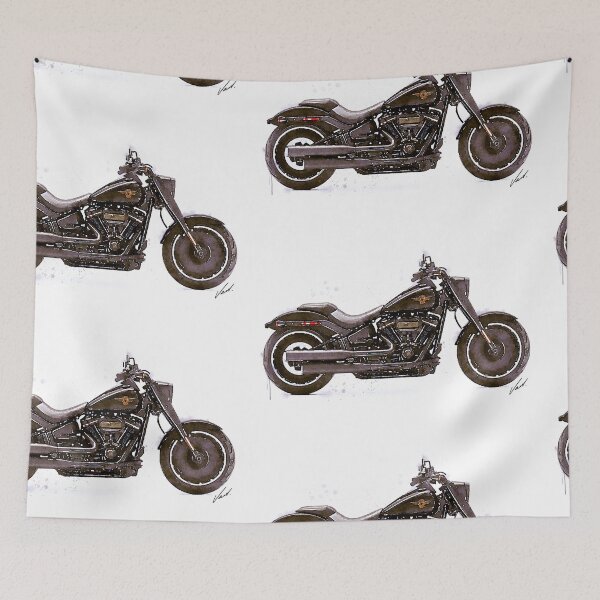 Item preview, Watercolor Classic American Black Motorcycle - original watercolor by Vart. designed and sold by vartstudio.