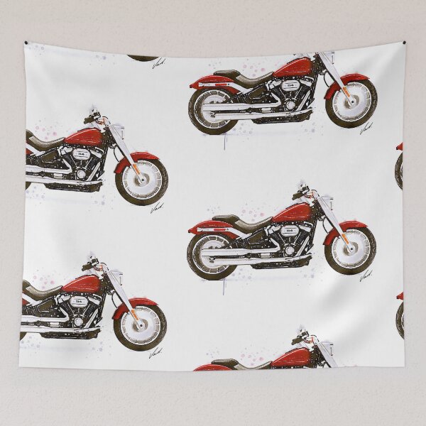 Item preview, Watercolor Classic American Red Motorcycle - original watercolor by Vart. designed and sold by vartstudio.