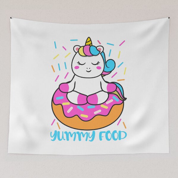 Item preview, unicorn yummy food-funny animals typography designed and sold by Hartics.