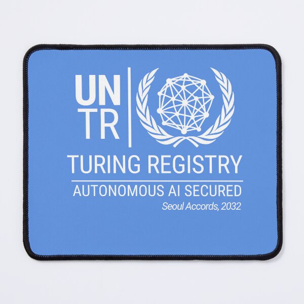 Item preview, Autonomous AI Secured (2032) (William Gibson t-shirt Neuromancer Turing Registry series) AI t-shirt  designed and sold by Gibson Futures.