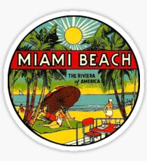Miami Beach Florida Vintage Travel Decal 3 Sticker