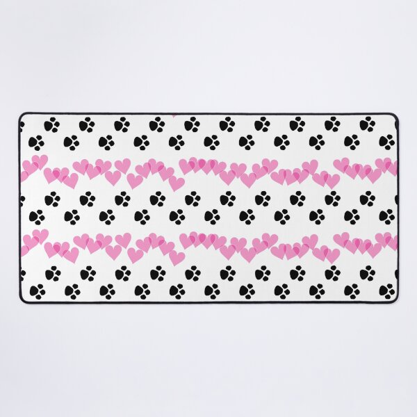 Item preview, Valentine's Day Black Paw Prints with Pink Hearts Rememberance Pattern designed and sold by infinitygrafix.