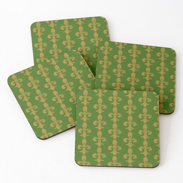 Item preview, FLEUR DE LIS GREEN AND GOLD PATTERN NEW ORLEANS MARDI GRAS designed and sold by Mercurial Merkaba.