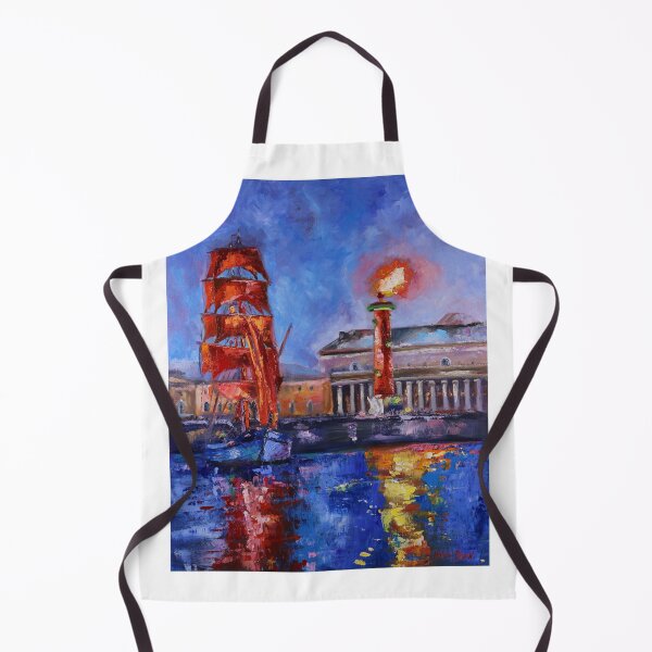 Item preview, Sityscape Saint Petersburg Painting Red Sailboat designed and sold by HelenBerkArt.
