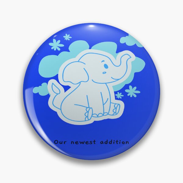 Item preview, Our Newest Addition - Cute Cartoon Baby Elephant - Blue designed and sold by LMcDs.