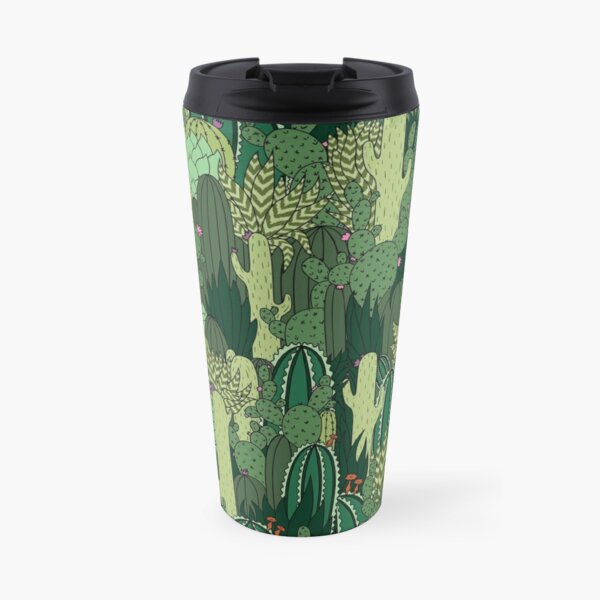 Cactus Pattern Travel Coffee Mug