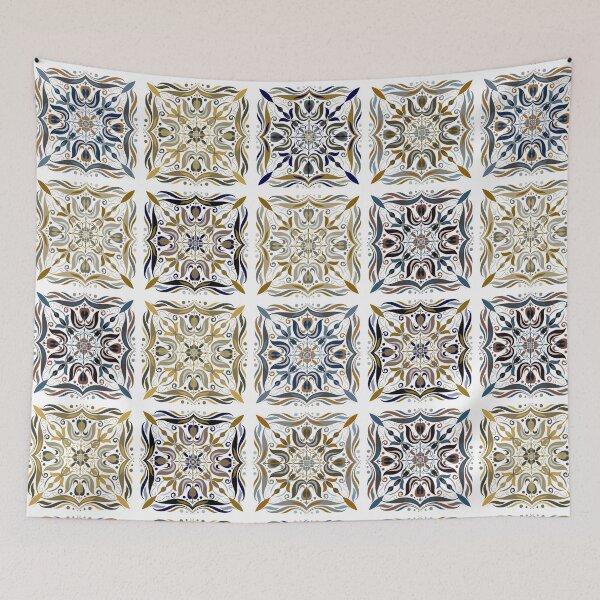 Item preview, Blue Gold Azulejos designed and sold by BiancaPrintShop.