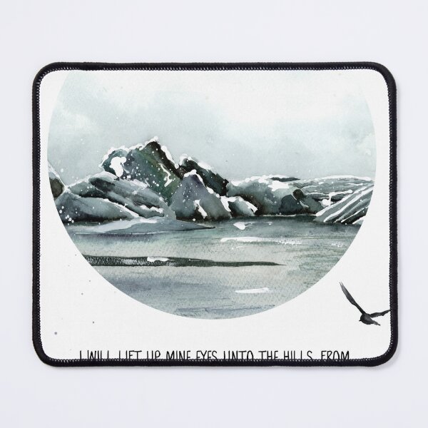 Item preview, Psalm 121:1-2, I will lift up mine eyes unto the hills, from whence cometh my help., Bible Quote, Scripture Decor, Christian Wall Art designed and sold by Dzhenka-Balimez.