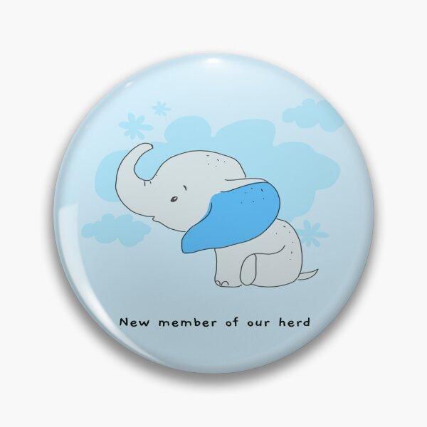 Item preview, New Member Of Our Herd - Cute Cartoon Baby Elephant - Blue designed and sold by LMcDs.