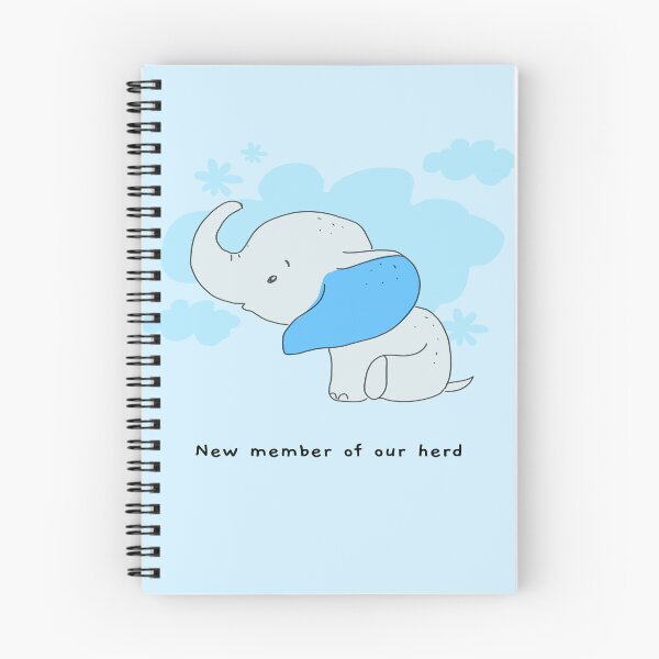 Item preview, New Member Of Our Herd - Cute Cartoon Baby Elephant - Blue designed and sold by LMcDs.
