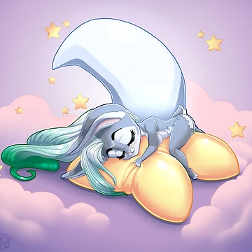 Artwork thumbnail, Moon Rabbit Chibi by Sheepfloof
