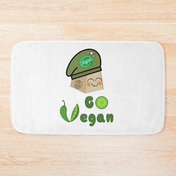 Item preview, Go Vegan- Tofu with Military beret designed and sold by BronikowskiART.
