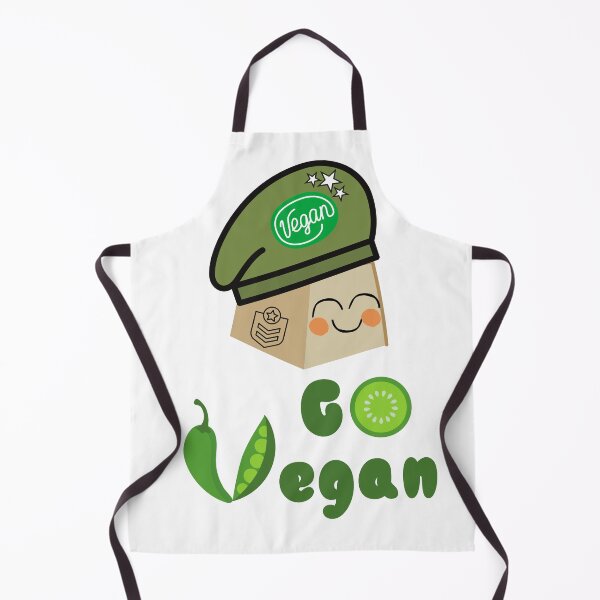 Item preview, Go Vegan- Tofu with Military beret designed and sold by BronikowskiART.
