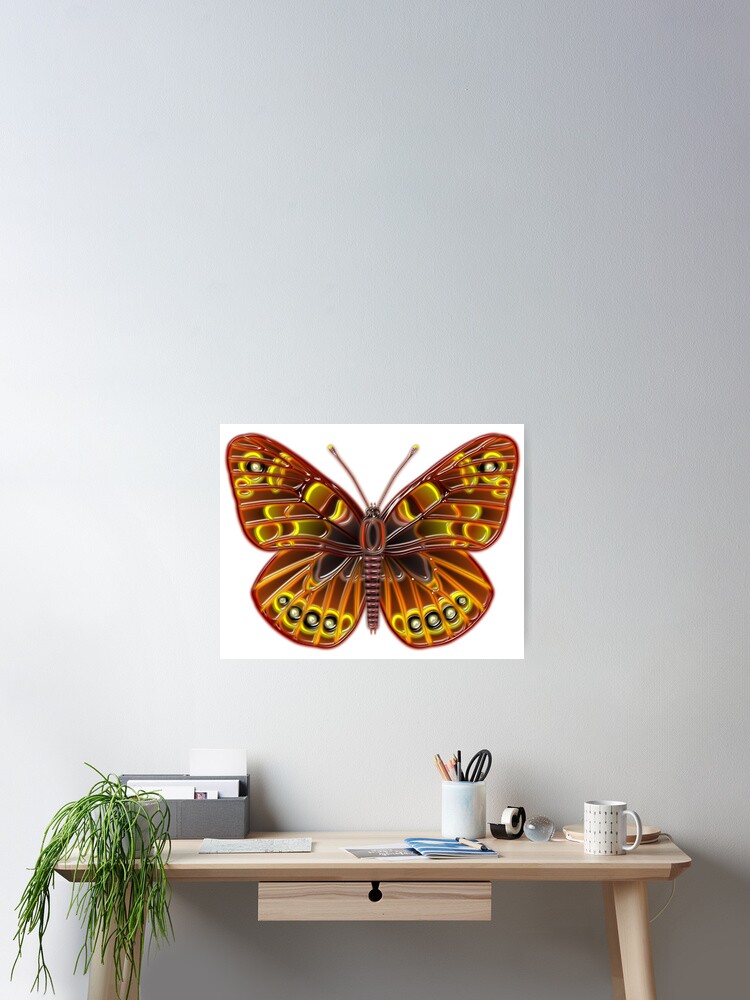 Thumbnail 2 of 3, Poster, Color plastic butterfly designed and sold by Elonium.