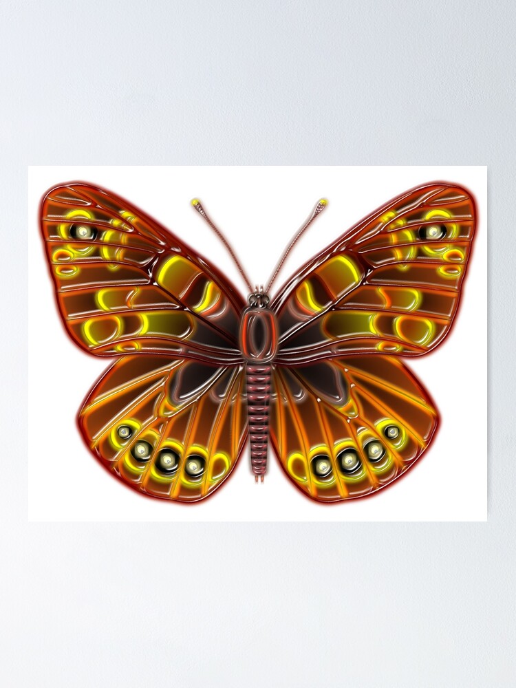 Thumbnail 1 of 3, Poster, Color plastic butterfly designed and sold by Elonium.
