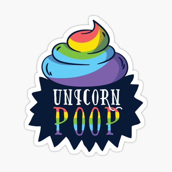 Cute Poop Unicorn Rainbow Funny Haloween' Sticker