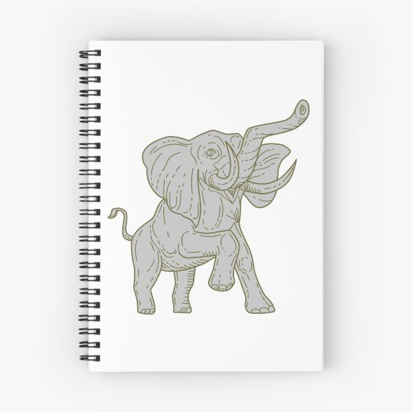Item preview, African Elephant Prancing Mono Line designed and sold by patrimonio.