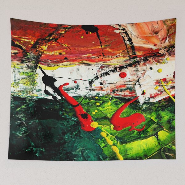 Item preview, Explosion of abstract ink in thick and multicolored brush strokes for you to decorate your home designed and sold by paulo silveira.