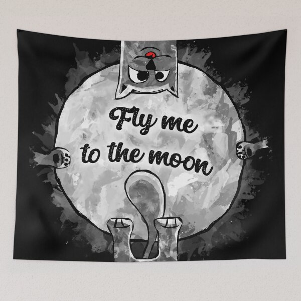 Item preview, Fly me to the moon cat art designed and sold by mrGoodwin90.
