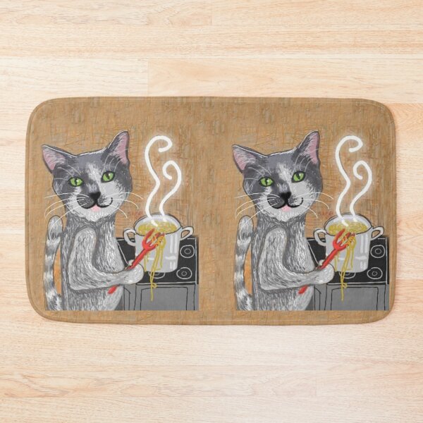 Item preview, kitten love cook in action art by Miguel Matos Official designed and sold by MiguelMatosArt.