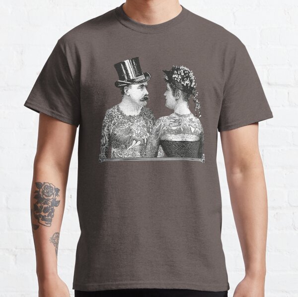 Tattooed Victorian Lovers | Tattooed Couple | Victorian Tattoos | Vintage Tattoos | Tattoo Art | Classic T-Shirt