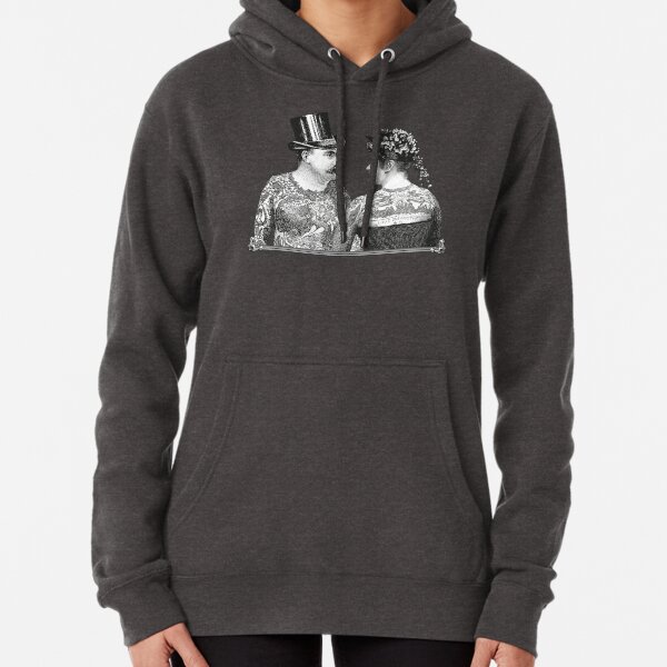 Tattooed Victorian Lovers | Tattooed Couple | Victorian Tattoos | Vintage Tattoos | Tattoo Art | Pullover Hoodie