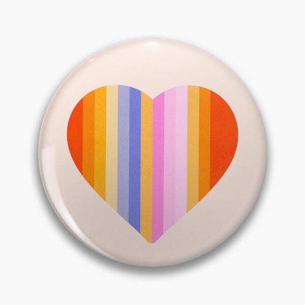 Item preview, Retro Rainbow Heart with vertical stripes on blush designed and sold by Dominiquevari.