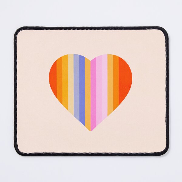 Item preview, Retro Rainbow Heart with vertical stripes on blush designed and sold by Dominiquevari.
