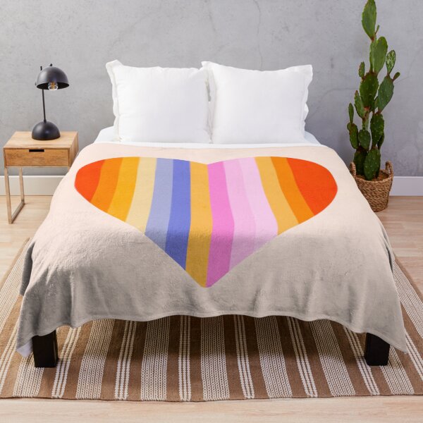 Item preview, Retro Rainbow Heart with vertical stripes on blush designed and sold by Dominiquevari.
