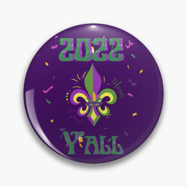 Item preview, 2022 Fleur de lis Mardi Gras Y'all designed and sold by FamilyCurios.