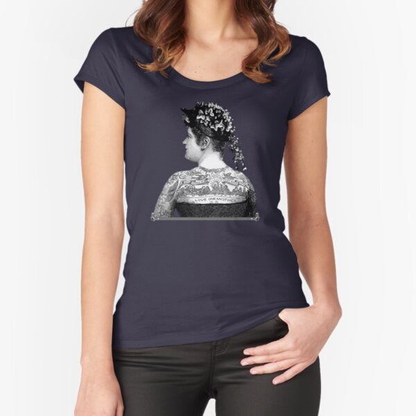 Tattooed Victorian Woman | Victorian Tattoos | Vintage Tattoos | Tattoo Art | Fitted Scoop T-Shirt